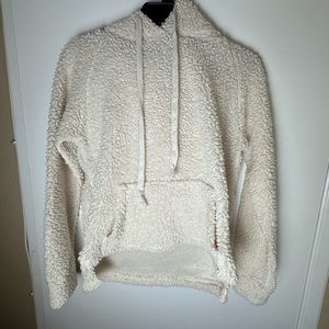 Women’s White Sherpa Hoodie - Size Medium